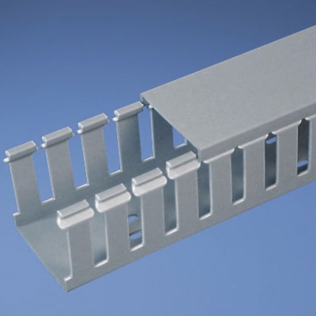 Base Wiring Duct, Type G, Wide Slot, Light Gray, 2.5 X 3 X 1' (6-Pack)